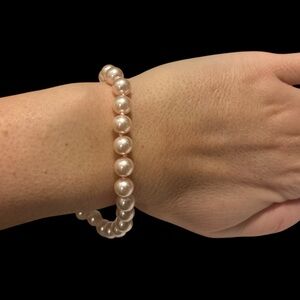 Vintage Pink Freshwater Pearl Bracelet with Gold Clasp